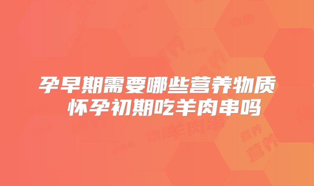 孕早期需要哪些营养物质 怀孕初期吃羊肉串吗