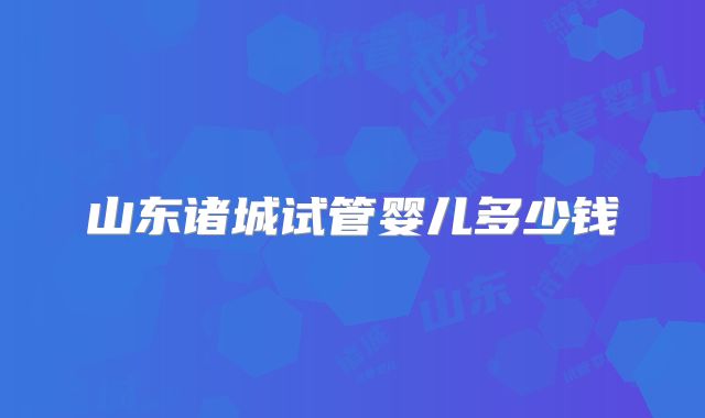 山东诸城试管婴儿多少钱