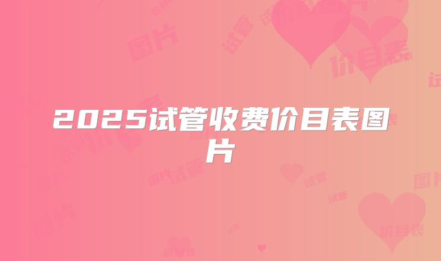 2025试管收费价目表图片