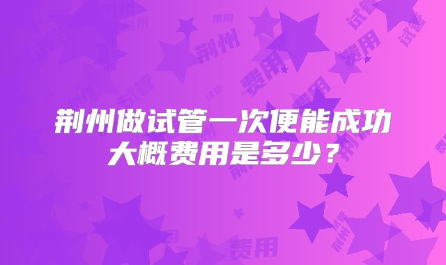 荆州做试管一次便能成功大概费用是多少？