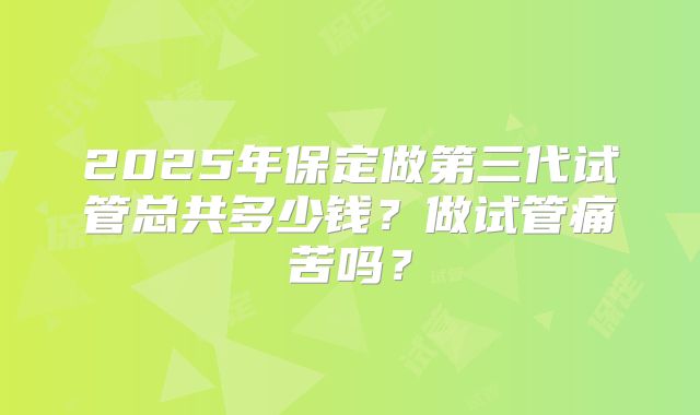 2025年保定做第三代试管总共多少钱？做试管痛苦吗？
