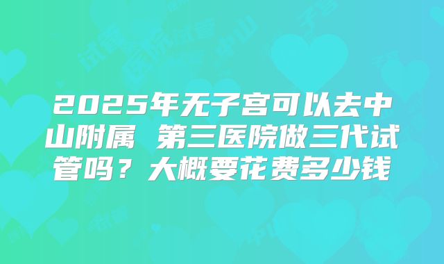 2025年无子宫可以去中山附属 第三医院做三代试管吗？大概要花费多少钱