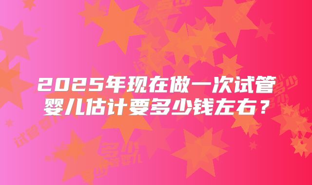 2025年现在做一次试管婴儿估计要多少钱左右?