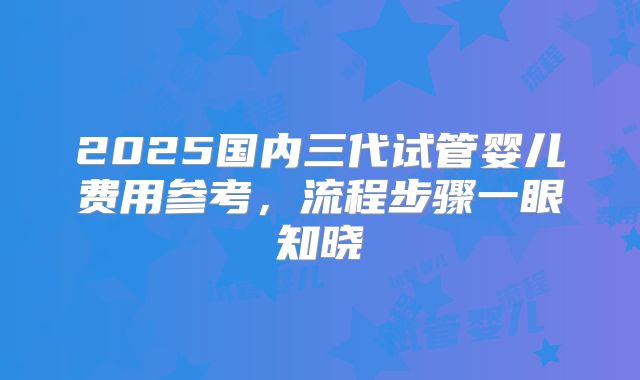 2025国内三代试管婴儿费用参考，流程步骤一眼知晓