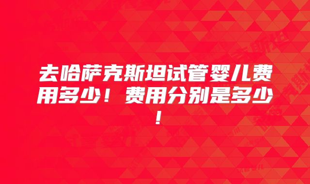 去哈萨克斯坦试管婴儿费用多少！费用分别是多少！