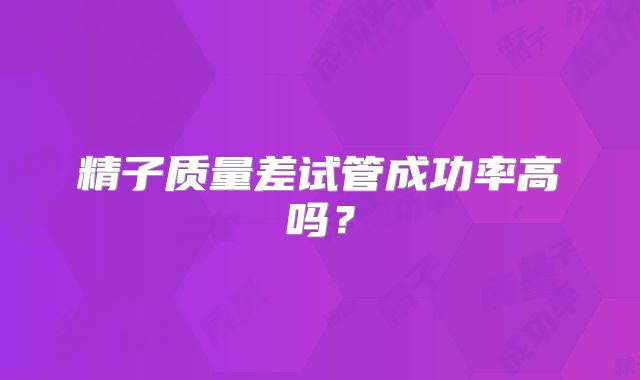 精子质量差试管成功率高吗?