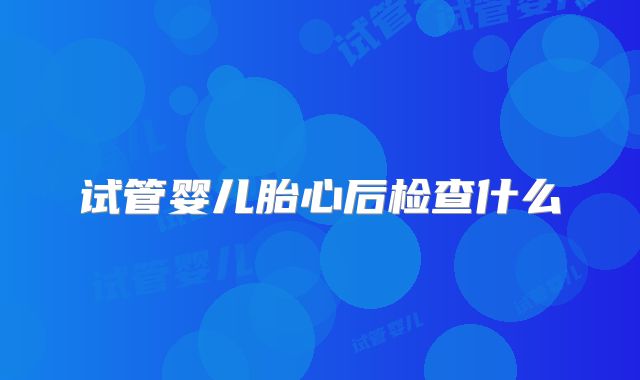 试管婴儿胎心后检查什么