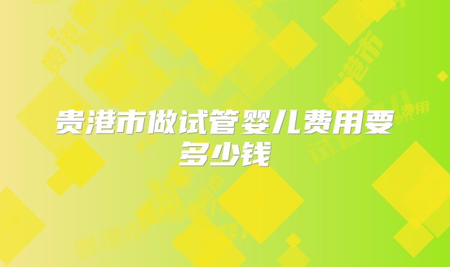 贵港市做试管婴儿费用要多少钱