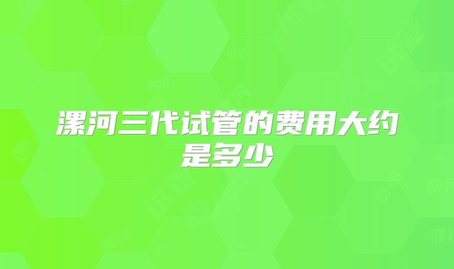 漯河三代试管的费用大约是多少