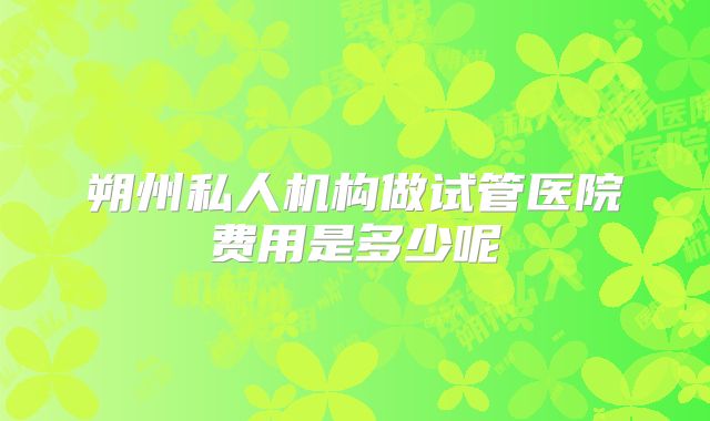 朔州私人机构做试管医院费用是多少呢