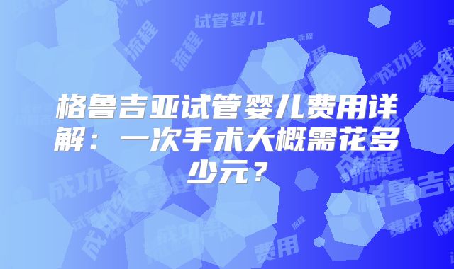 格鲁吉亚试管婴儿费用详解：一次手术大概需花多少元？