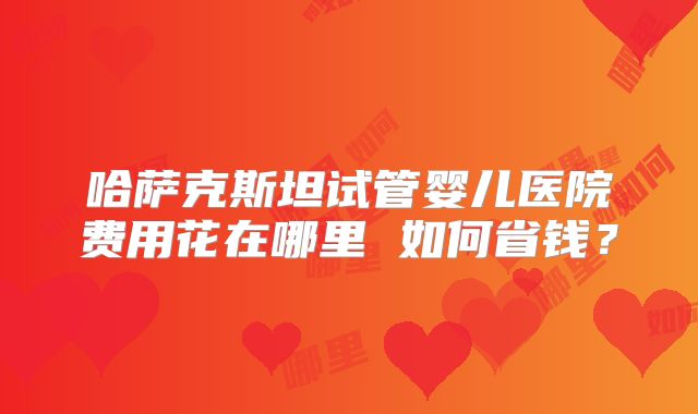 哈萨克斯坦试管婴儿医院费用花在哪里 如何省钱？