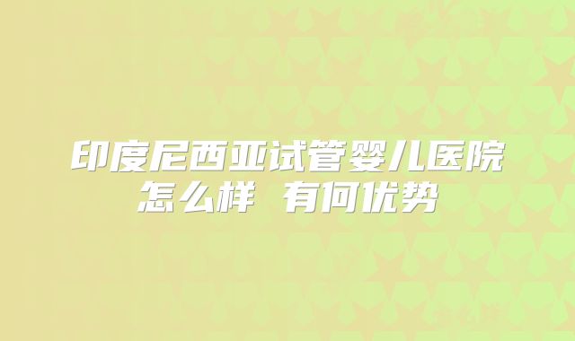 印度尼西亚试管婴儿医院怎么样 有何优势