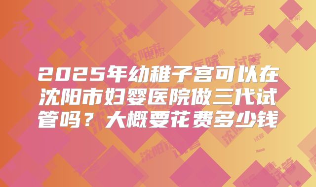 2025年幼稚子宫可以在沈阳市妇婴医院做三代试管吗?大概要花费多少钱