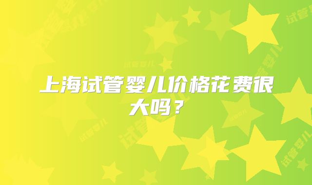 上海试管婴儿价格花费很大吗？