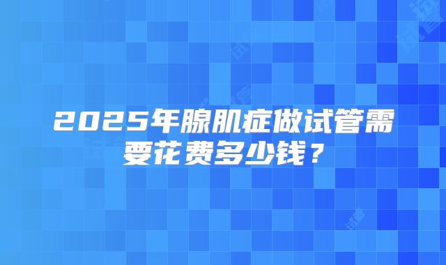 2025年腺肌症做试管需要花费多少钱?
