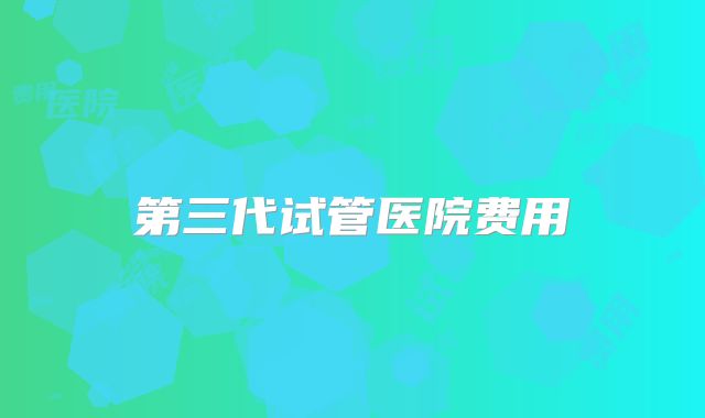 第三代试管医院费用
