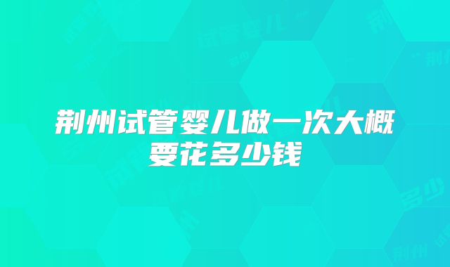 荆州试管婴儿做一次大概要花多少钱