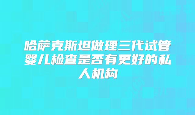 哈萨克斯坦做理三代试管婴儿检查是否有更好的私人机构