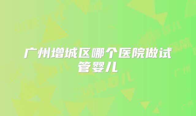广州增城区哪个医院做试管婴儿