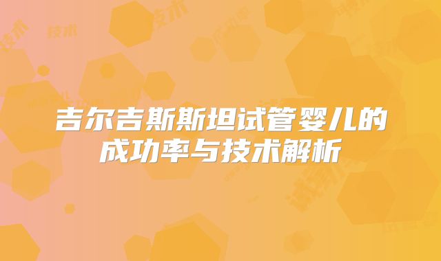 吉尔吉斯斯坦试管婴儿的成功率与技术解析