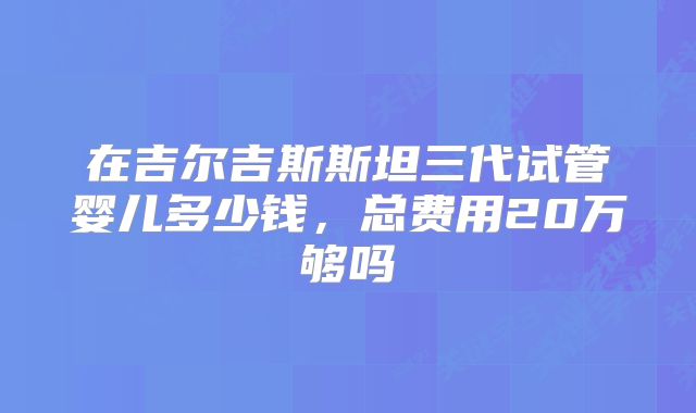 在吉尔吉斯斯坦三代试管婴儿多少钱，总费用20万够吗