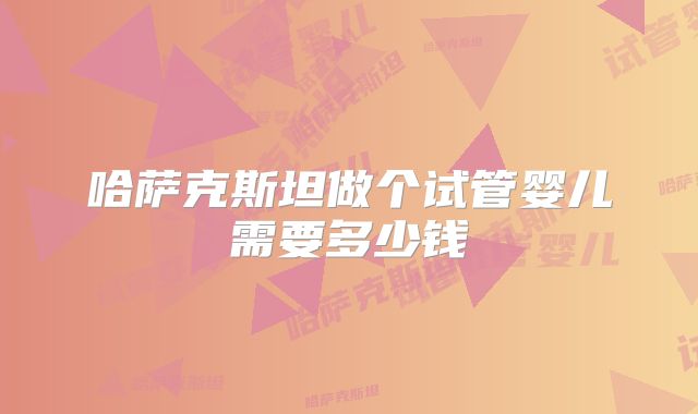 哈萨克斯坦做个试管婴儿需要多少钱