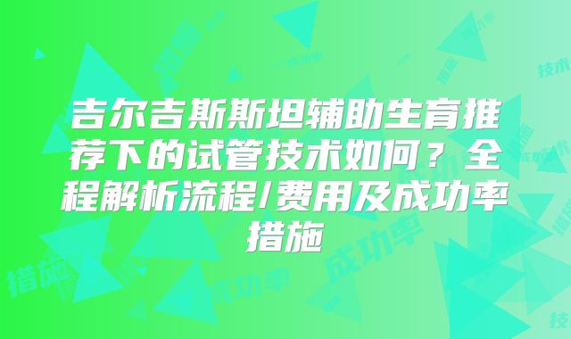 吉尔吉斯斯坦辅助生育推荐下的试管技术如何？全程解析流程/费用及成功率措施