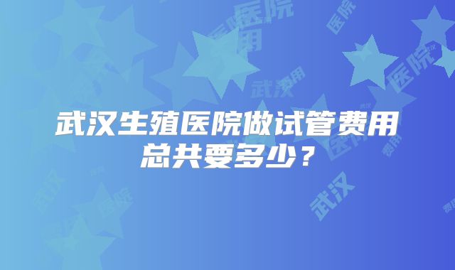 武汉生殖医院做试管费用总共要多少？