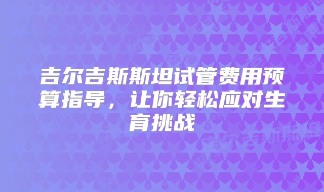 吉尔吉斯斯坦试管费用预算指导，让你轻松应对生育挑战