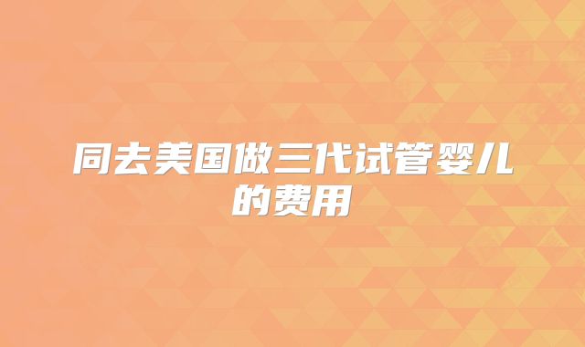 同去美国做三代试管婴儿的费用