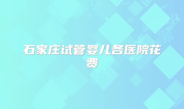 石家庄试管婴儿各医院花费