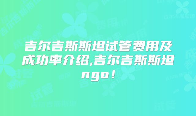 吉尔吉斯斯坦试管费用及成功率介绍,吉尔吉斯斯坦ngo!