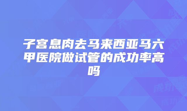 子宫息肉去马来西亚马六甲医院做试管的成功率高吗
