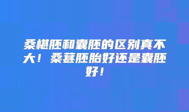 桑椹胚和囊胚的区别真不大!桑葚胚胎好还是囊胚好!