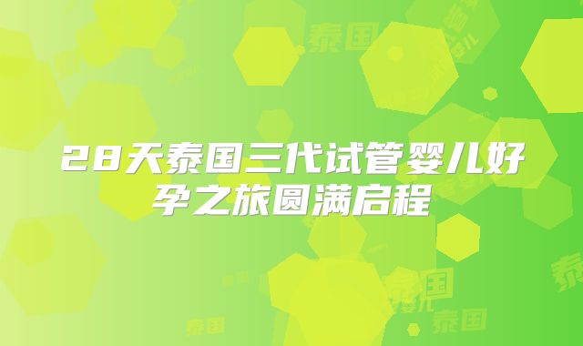 28天泰国三代试管婴儿好孕之旅圆满启程