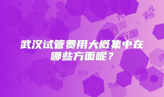 武汉试管费用大概集中在哪些方面呢？