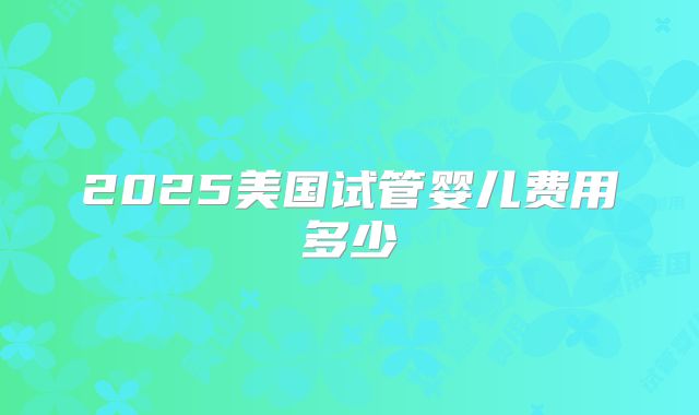 2025美国试管婴儿费用多少