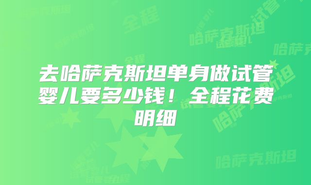 去哈萨克斯坦单身做试管婴儿要多少钱！全程花费明细