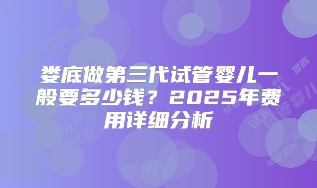 娄底做第三代试管婴儿一般要多少钱？2025年费用详细分析