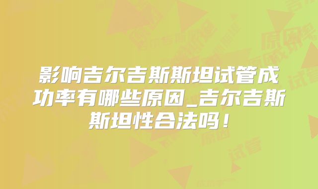 影响吉尔吉斯斯坦试管成功率有哪些原因_吉尔吉斯斯坦性合法吗！