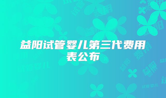 益阳试管婴儿第三代费用表公布