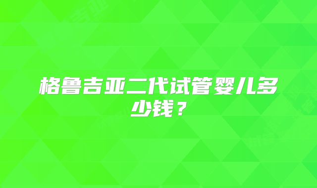 格鲁吉亚二代试管婴儿多少钱？
