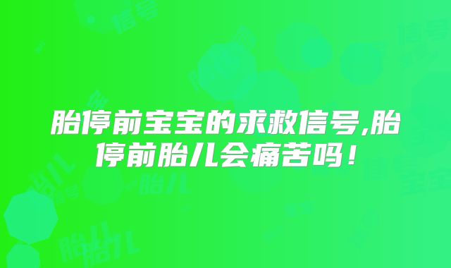 胎停前宝宝的求救信号,胎停前胎儿会痛苦吗！