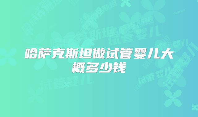 哈萨克斯坦做试管婴儿大概多少钱
