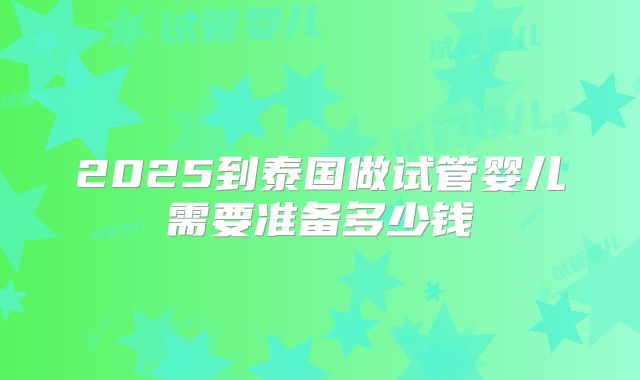 2025到泰国做试管婴儿需要准备多少钱