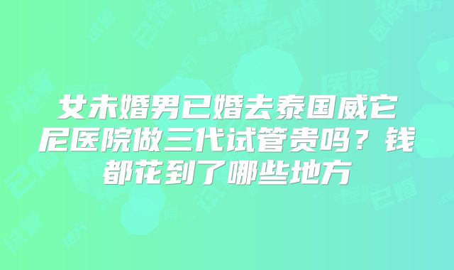 女未婚男已婚去泰国威它尼医院做三代试管贵吗？钱都花到了哪些地方