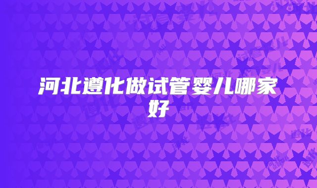 河北遵化做试管婴儿哪家好