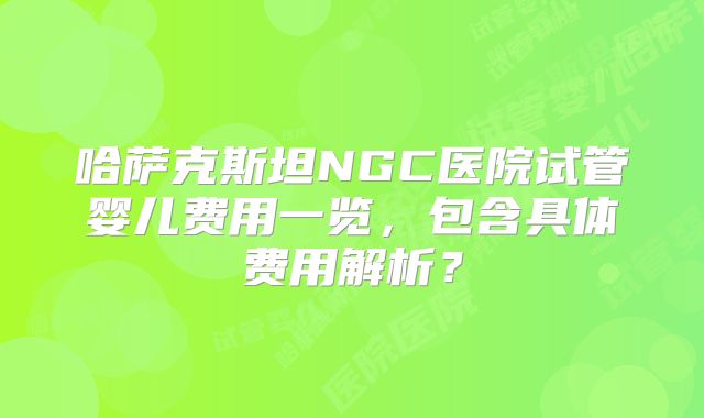 哈萨克斯坦NGC医院试管婴儿费用一览，包含具体费用解析？