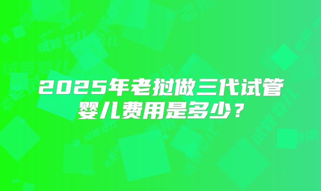 2025年老挝做三代试管婴儿费用是多少？